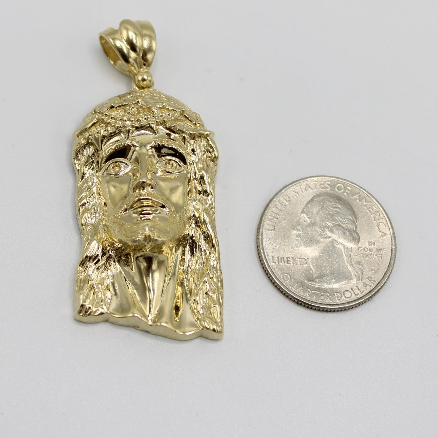 14K Jesus Face Pendant Yellow Gold