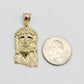 14K Jesus Face Pendant Yellow Gold