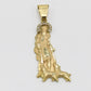 14K Solid San Lazaro Pendant Cz Stones Yellow Gold