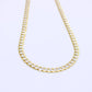 14K Solid Flat Cuban Chain Two Tones Yellow Gold