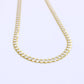 14K Solid Flat Cuban Chain Two Tones Yellow Gold