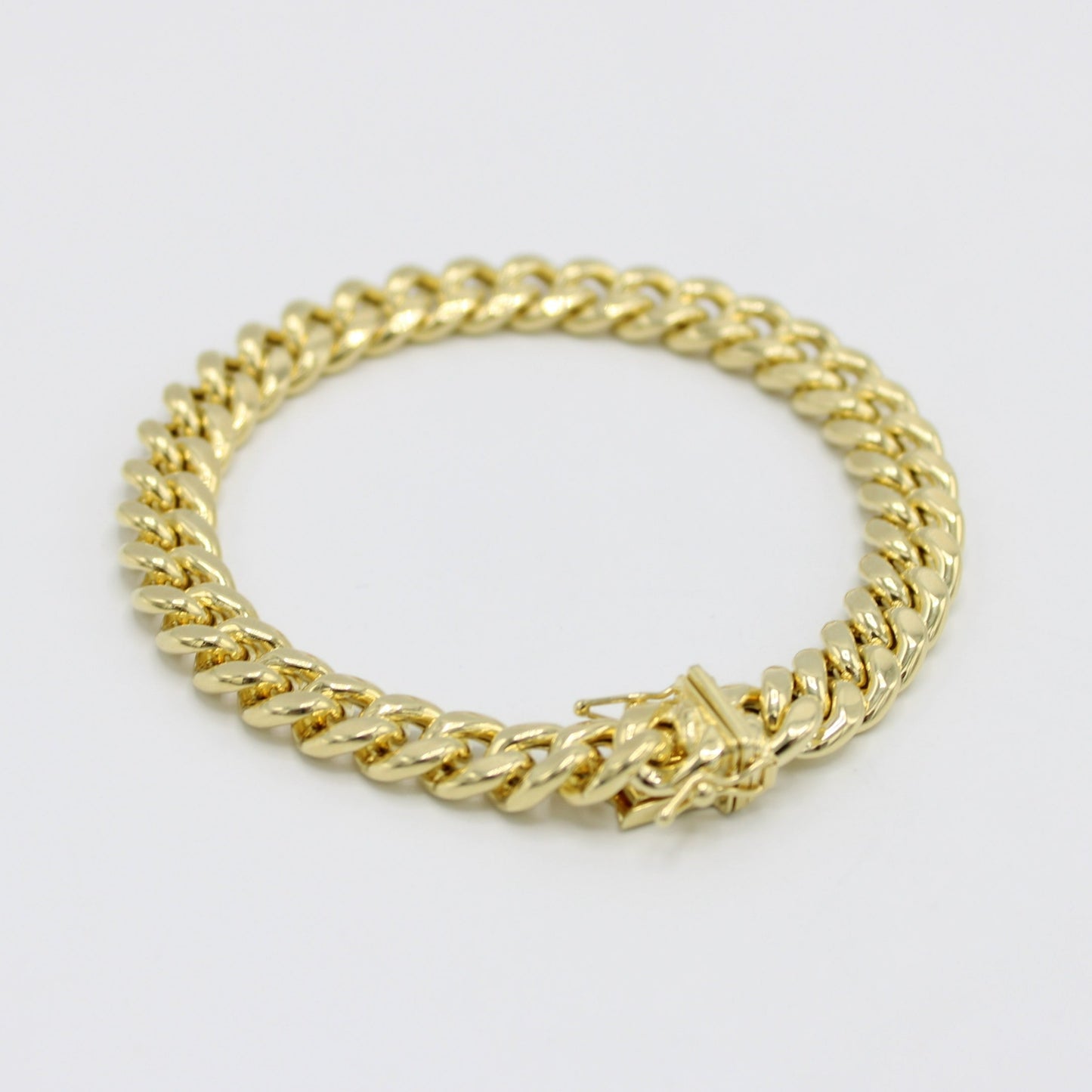 14K Semi-Solid Miami Cuban Bracelet  \\ 8.6 mm \\