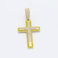 14K Cross Pendant Cz Stones Yellow Gold