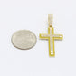 14K Cross Pendant Cz Stones Yellow Gold
