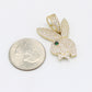 14K Playboy Cz Stones Yellow Gold