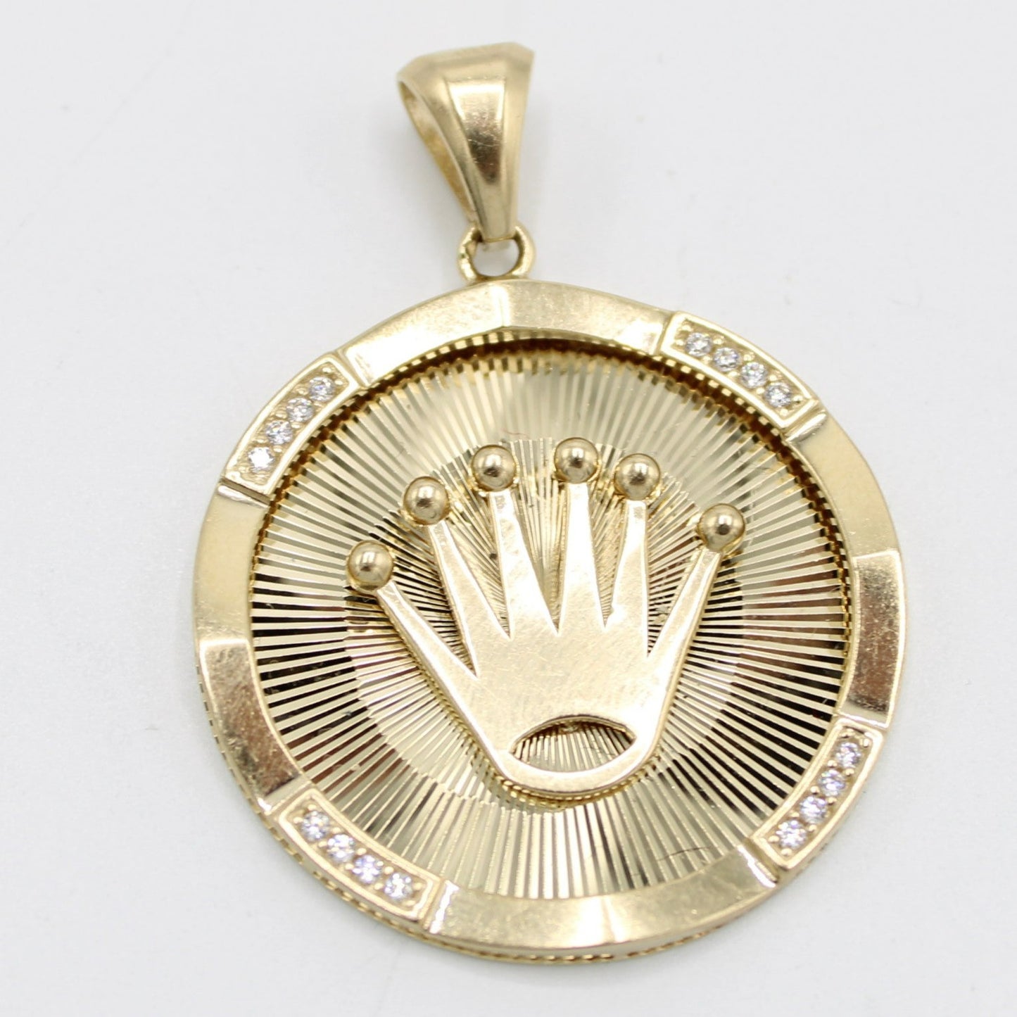 14K Crown Cz Stones Yellow Gold
