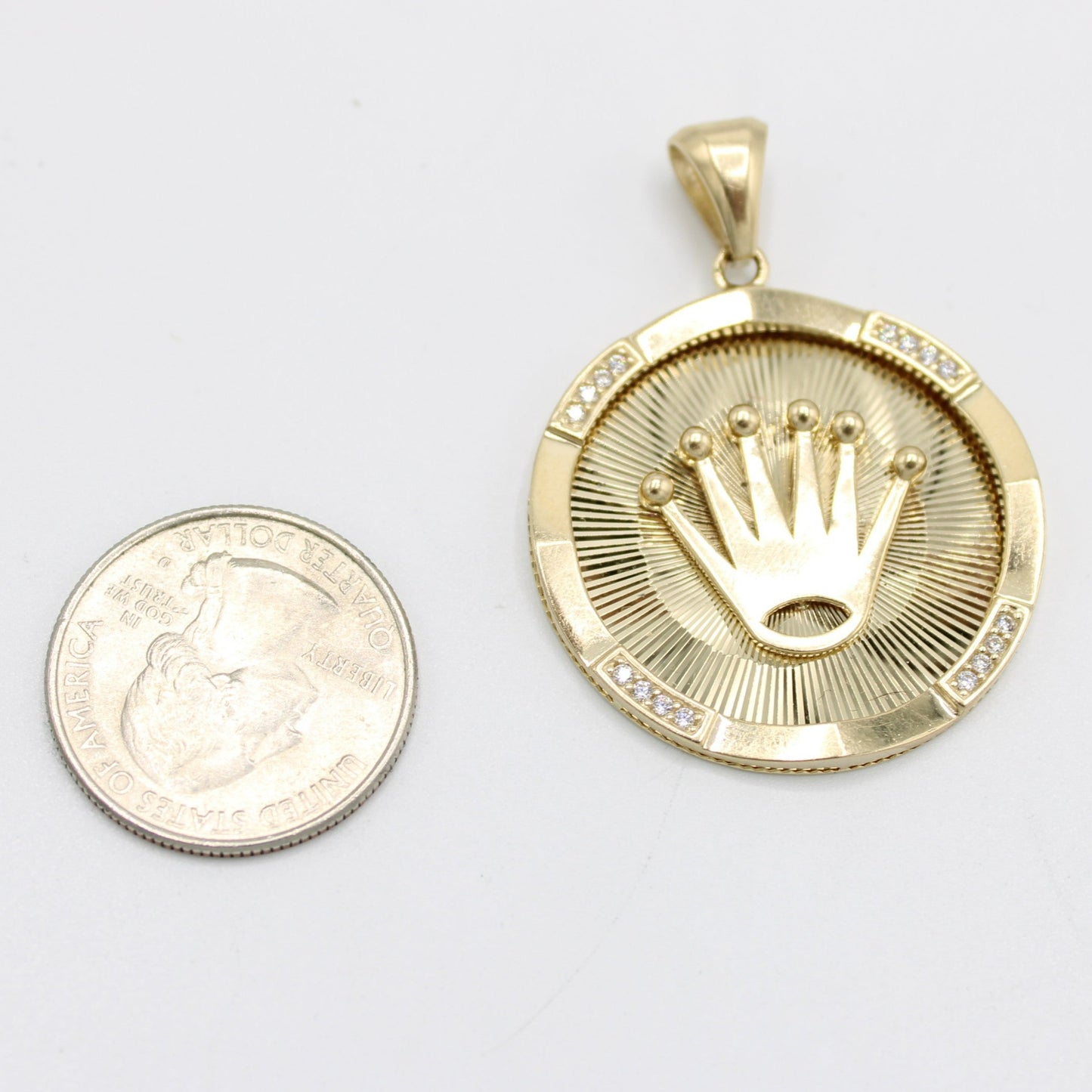 14K Crown Cz Stones Yellow Gold