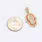 14K Hamsa Cz Pendant Yellow Gold