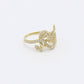 14K Women's Ring Cz Stones Yellow Gold