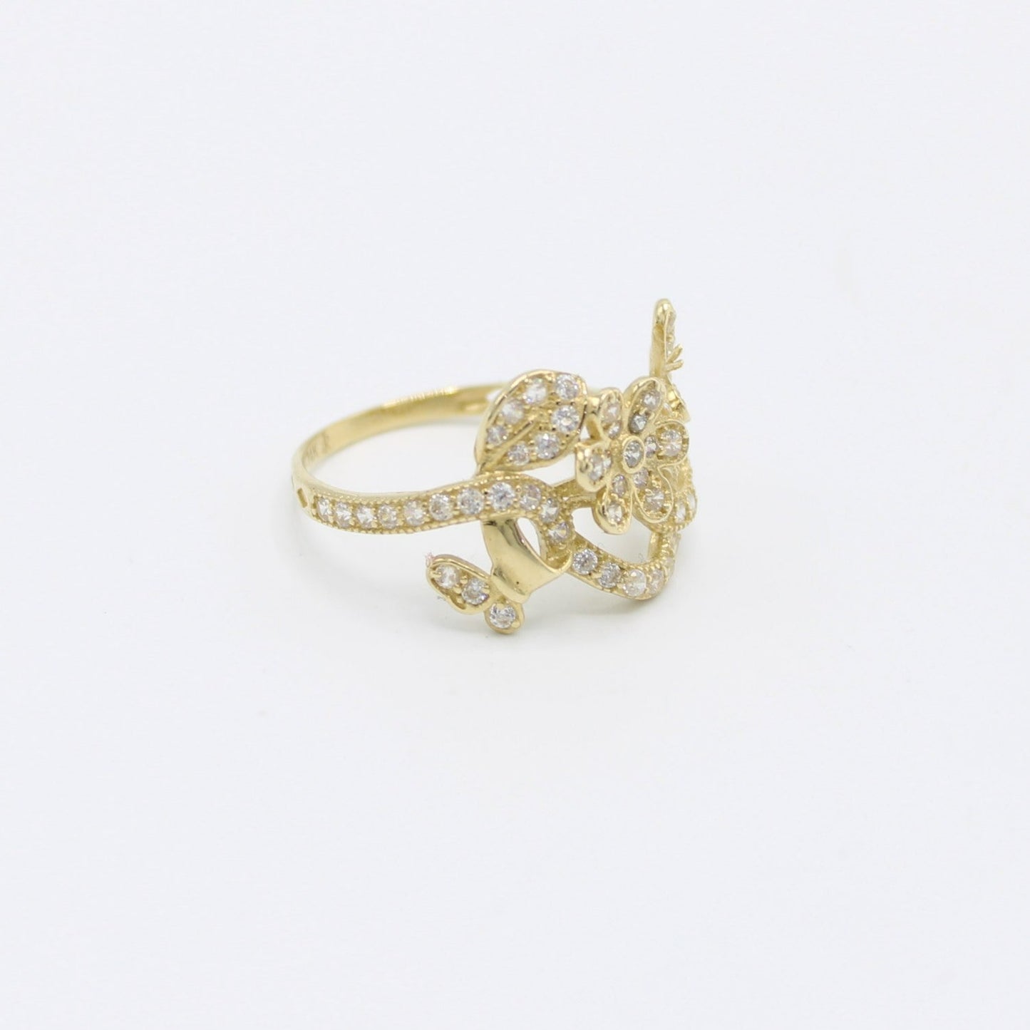 14K Women's Ring Cz Stones Yellow Gold