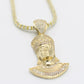 14K Faraon Pendant with Ice Chain Yellow Gold