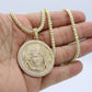 14K Medusa Pendant with Ice Chain Yellow Gold