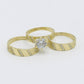 14K Trio Wedding Cz Stones Gold Yellow