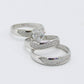 14K Trio Wedding Cz Stones White Yellow