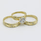 14K Trio Wedding Cz Stones Yellow Yellow