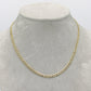 14K Semi-Solid Flat Cuban Chain Two Tones Yellow Gold ( 4.5 mm\ 20 " )