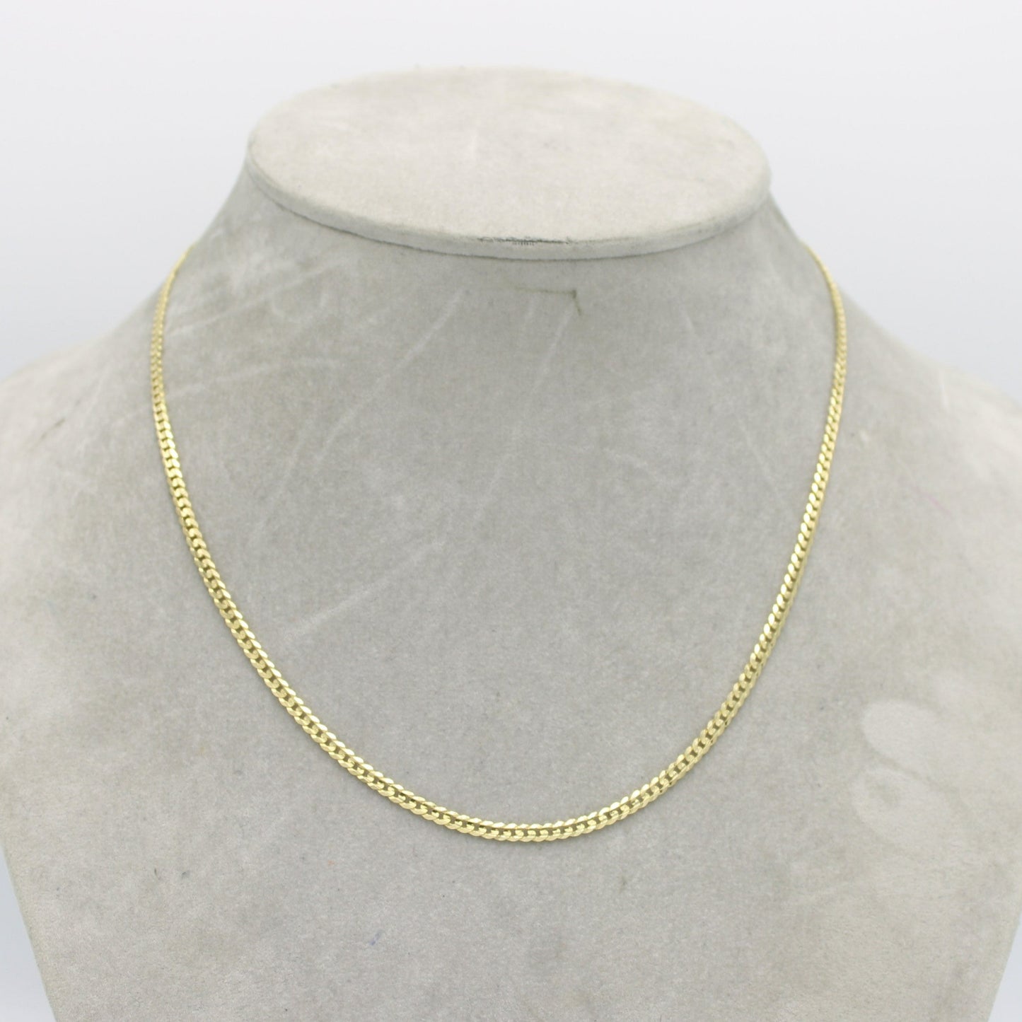 14K Solid Flat Cuban Chain Yellow Gold ( 3 mm\ 20 " )