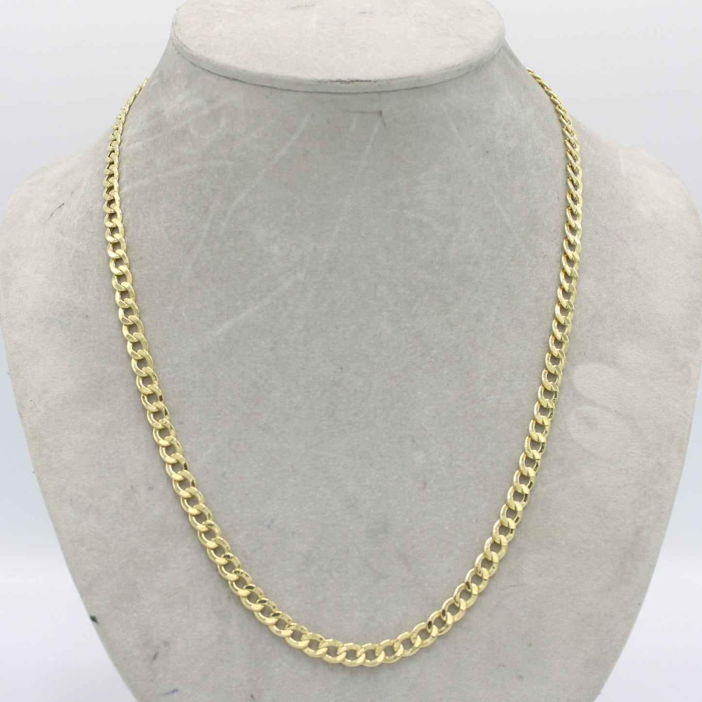 14K Semi-Solid Flat Cuban Chain  Yellow Gold ( 6.4 mm\ 24 " )