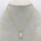 14K Hamsa Pendant With Semi-Solid Cuban Chain (18 ")