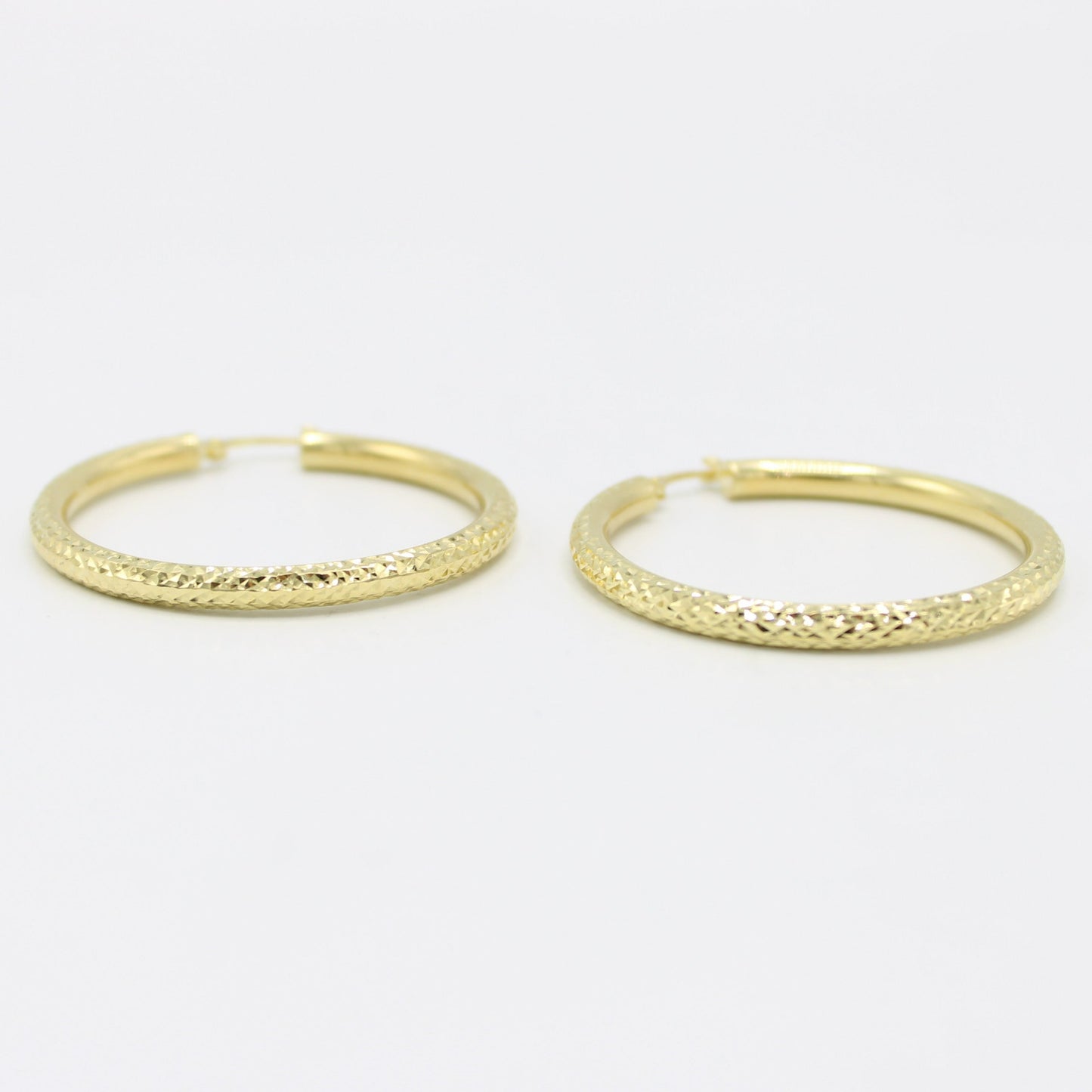 14K Fancy Women's Hoops Yellow Gold