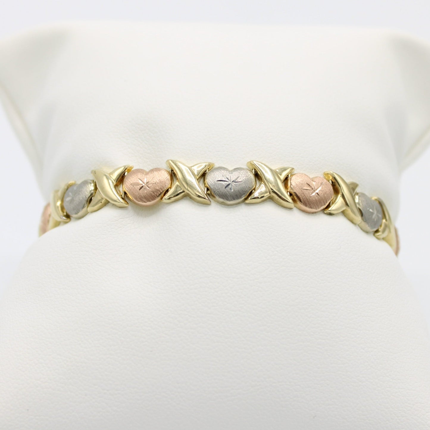 14K X❤️X Bangle (Yellow-Rose-White) Gold