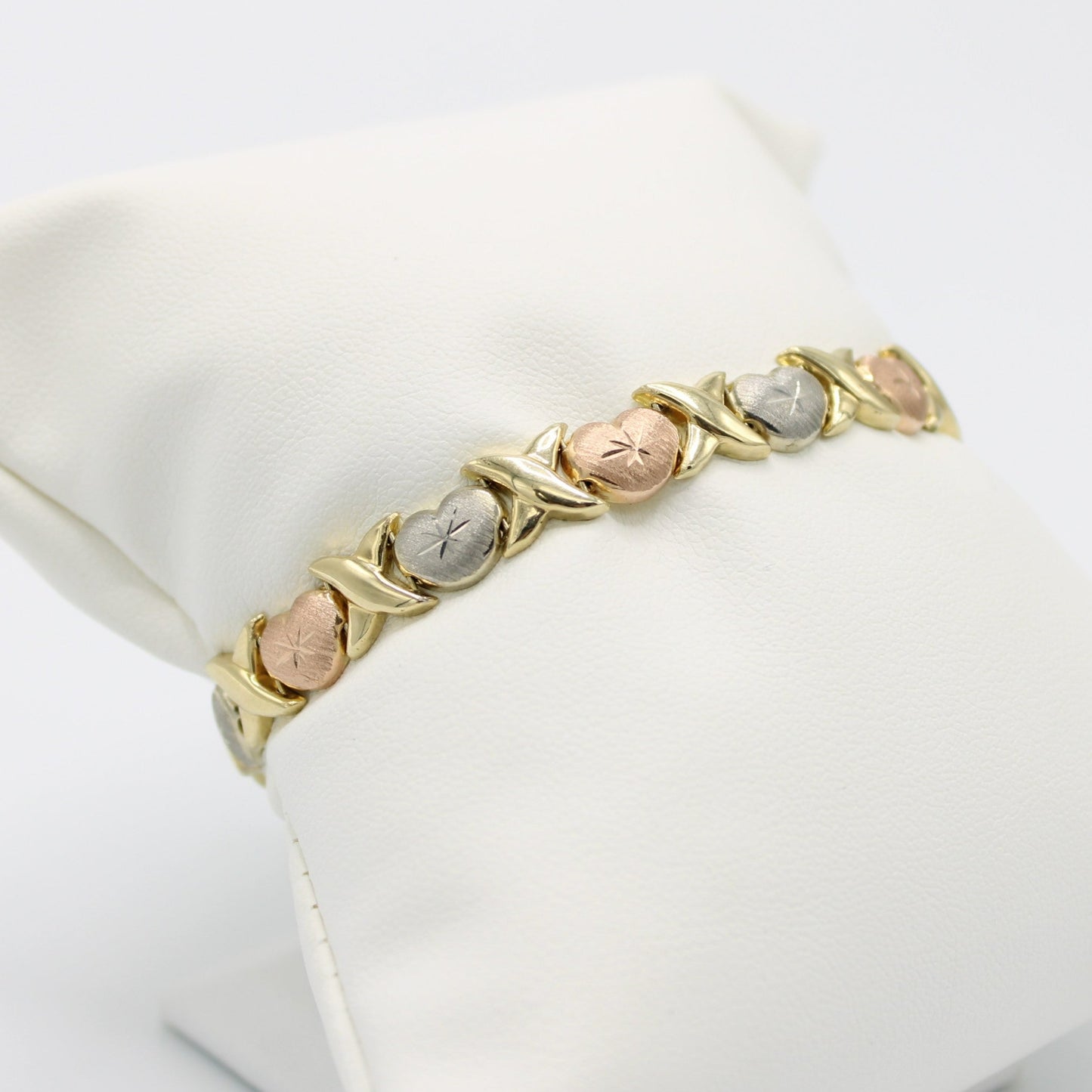 14K X❤️X Bangle (Yellow-Rose-White) Gold