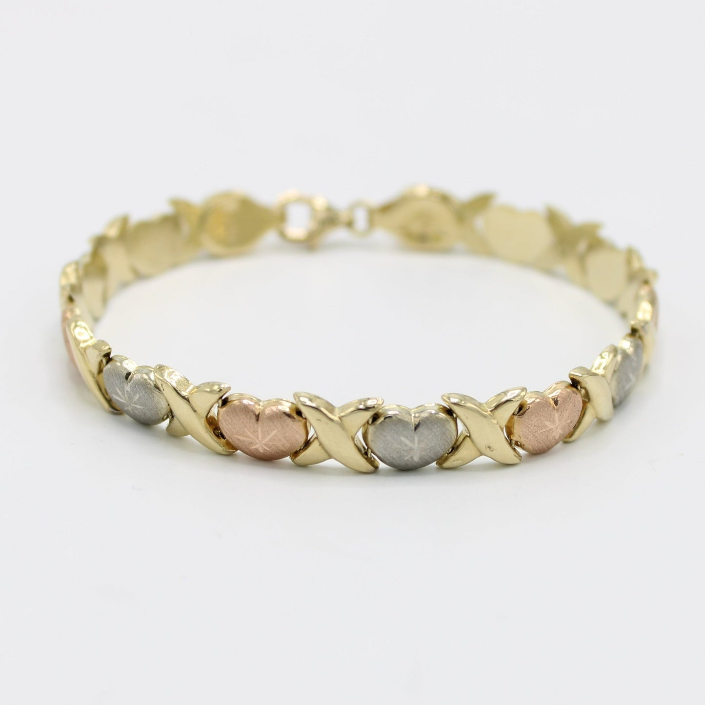 14K X❤️X Bangle (Yellow-Rose-White) Gold