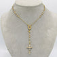 14k Three Tones Gold 3.9mm Rosary Chain 24 Inches