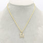 14K Crown Initial letter Name Cz Stones With Rope Chain Yellow Gold