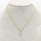 14K Crown Initial letter Name Cz Stones With Rope Chain Yellow Gold