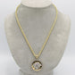14K Medusa Cz Stones Pendant with Rope Chain Yellow Gold