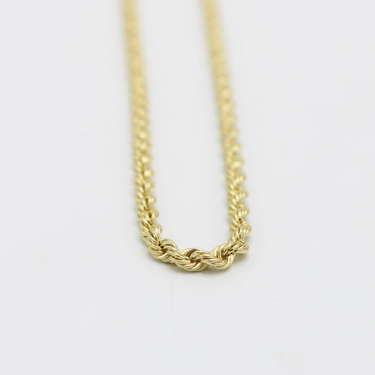 14K Hollow Rope Chain Yellow Gold \\ 2.9 mm - 24” \\