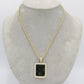 14K  Picture Pendant Cz Stones with Rope Chain Yellow Gold