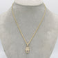 14K Hamsa Pendant Cz Stones with Rope Chain Yellow Gold