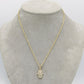 14K Hamsa Pendant Cz Stones/Baguette with Rope Chain Yellow Gold