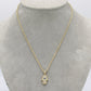 14K Hamsa Pendant Cz Stones with Rope Chain Yellow Gold