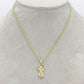 14K Divino Niño Pendant Two Tones with Semi-Solid Cuban Chain Yellow Gold