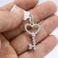 14K VS Diamond Heart Key Pendant White  Gold