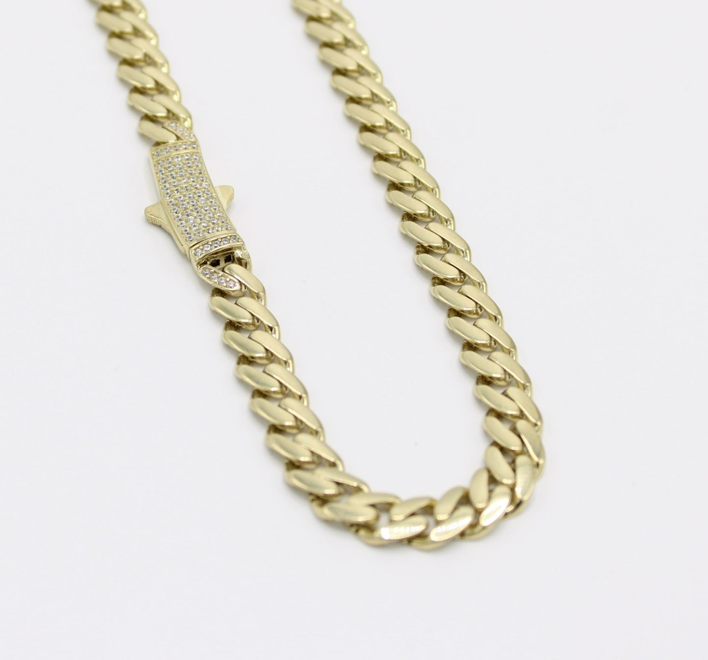 14K Hollow ITTALLO Choker Cz at Lock Yellow Gold
