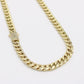 14K Semi-Solid Choker Cuban Link Cz at Lock  \\ 8.5mm - 18” \\