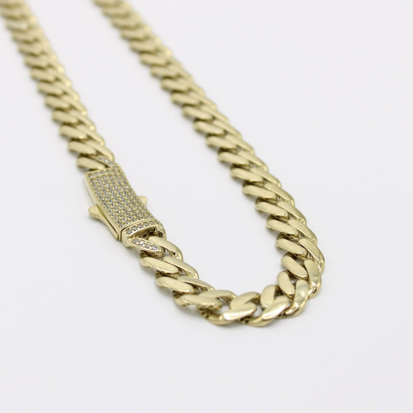 14K Hollow Ittallo Choker Cz at Lock  \\ 9mm - 16” \\