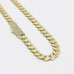 14K Hollow Ittallo Choker Cz at Lock  \\ 8mm - 16” \\