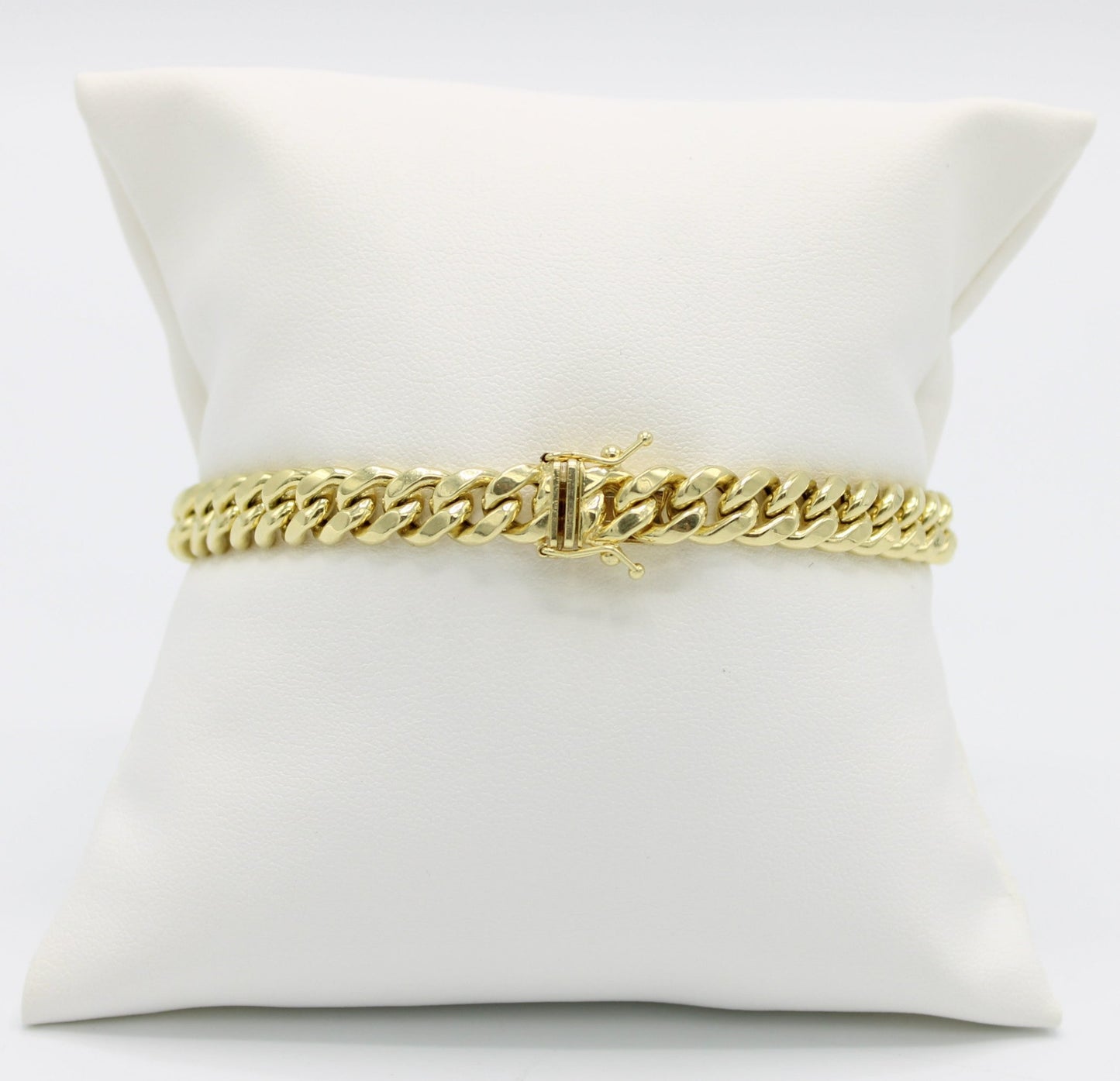 14K Semi-Solid Cuban Bracelet Yellow Gold //7.6mm - 8.5 in//