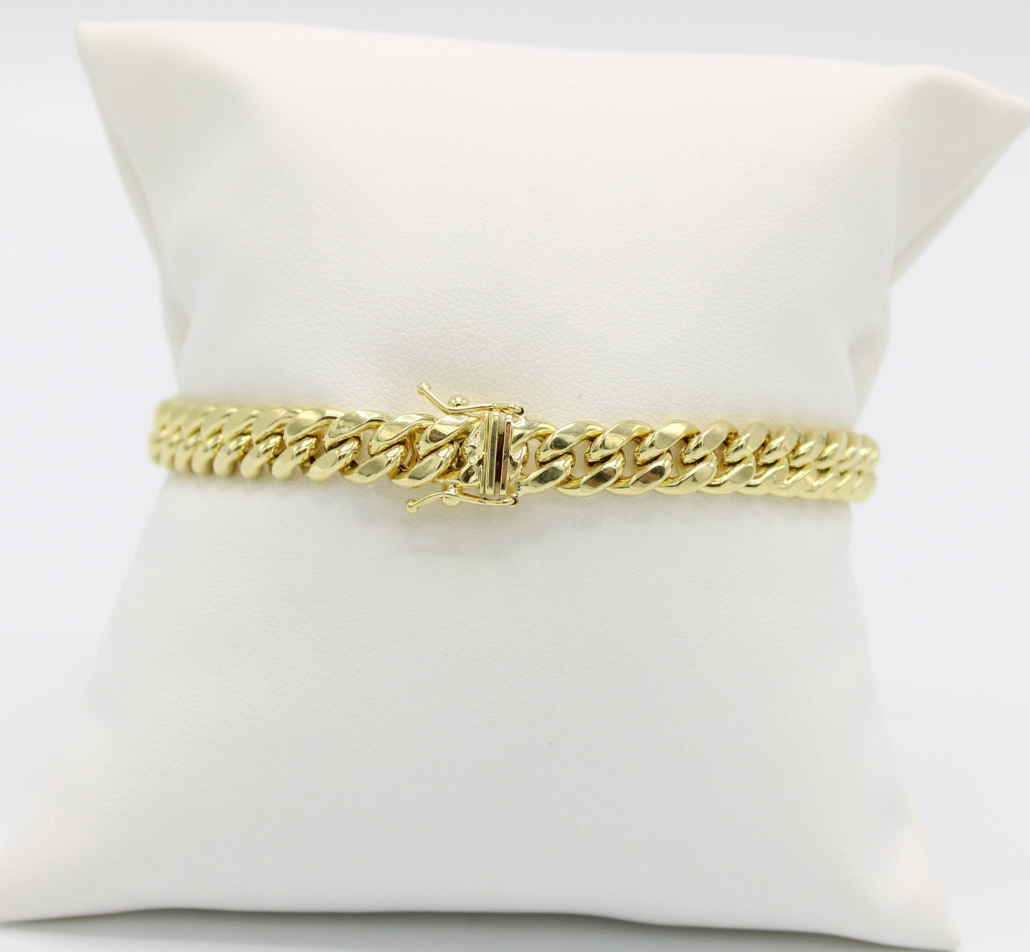 14K Semi-Solid Cuban Bracelet Yellow Gold //7.6mm - 8.5 in//