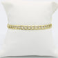 14K Semi-Solid Flat Cuban Bracelet Two Tones Yellow Gold // 7mm  //