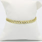 14K Semi-Solid Flat Cuban Bracelet Yellow Gold // 6.4mm  //