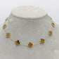 14K Fancy Set (Brown) Necklace - Earrings - Ring Yellow Gold