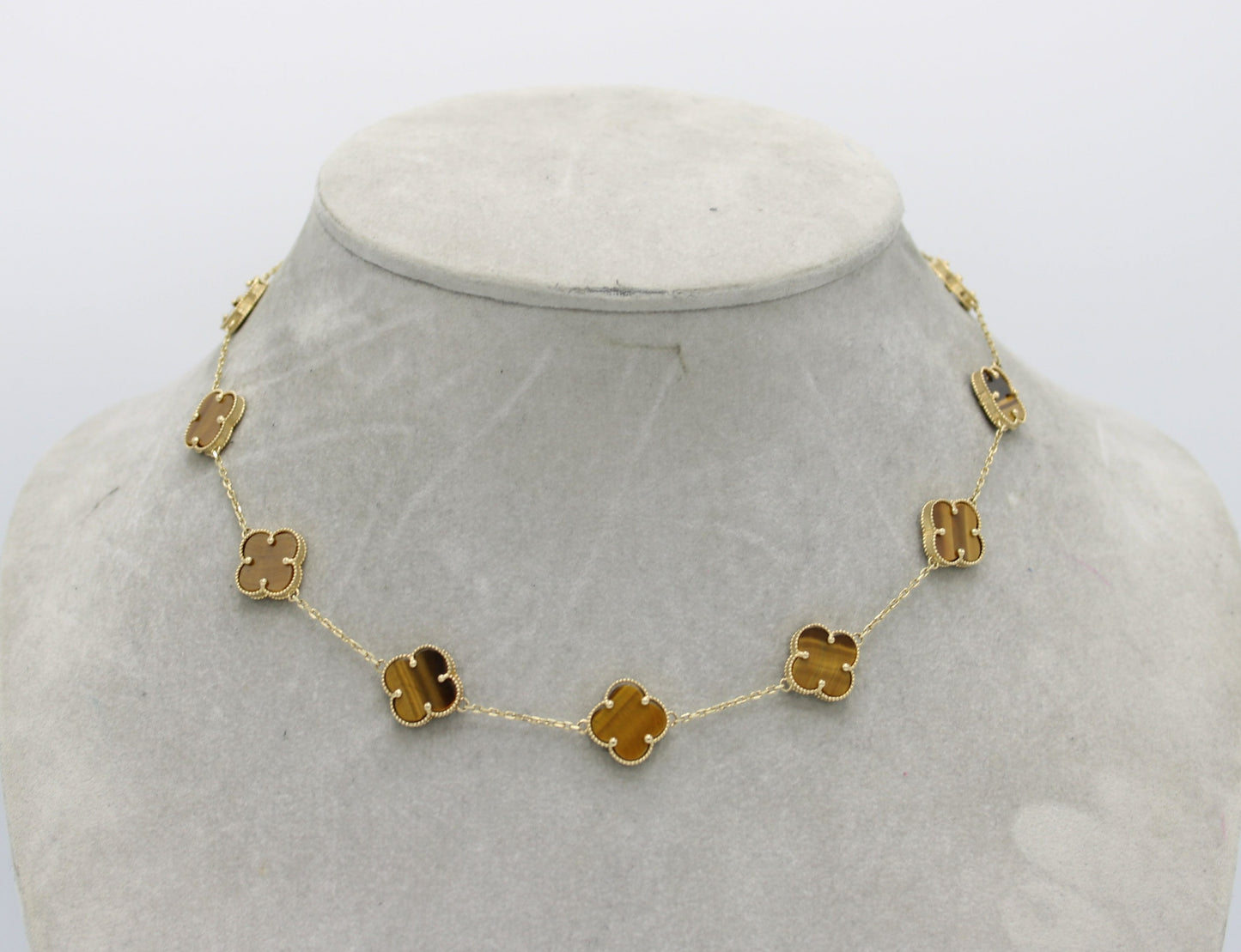 14K Fancy Set (Brown) Necklace - Earrings - Ring Yellow Gold