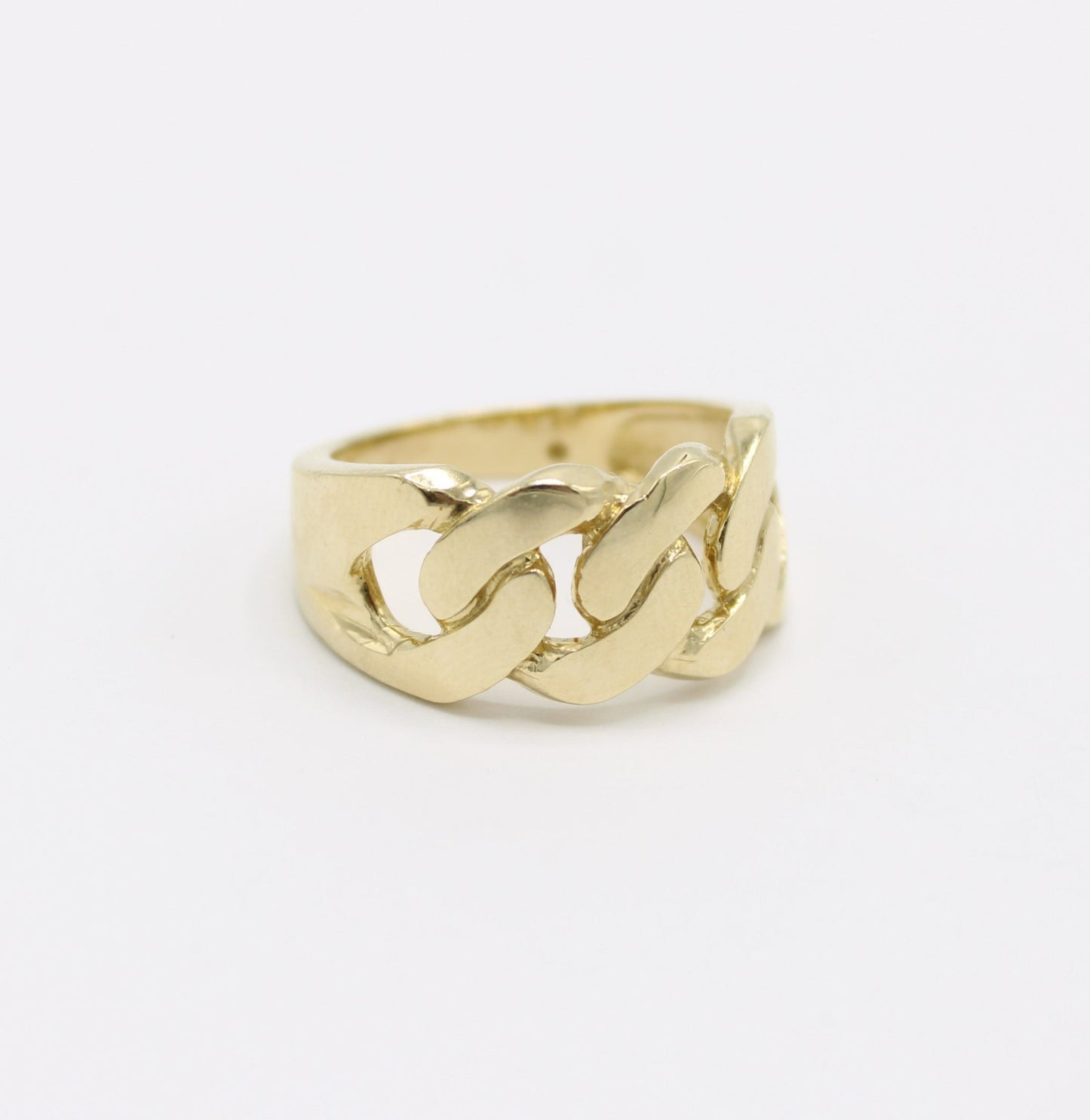 14K Men's Set Cuban Ring and Cuban Bracelet Yellow Gold