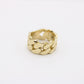 14K Men's Set Cuban Ring and Cuban Bracelet Yellow Gold